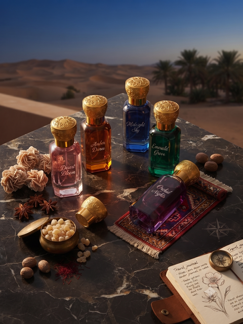 Oud attar bottles on display