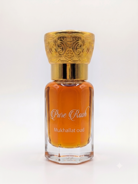 Mukhallat Oud attar bottle
